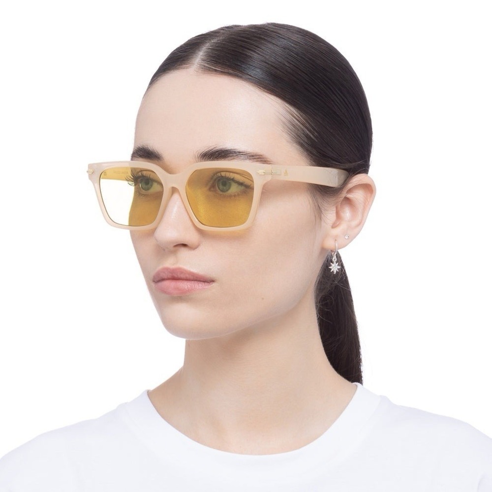 AIRE‎ Galileo Butter Yellow Tint Square Sunglasses Anthropologie Unisex